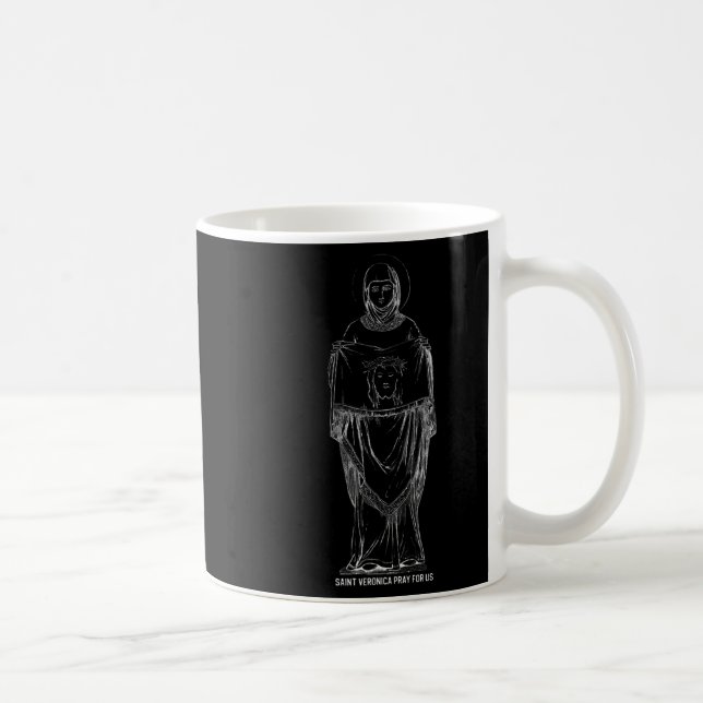 Sankta Veronica Be Prata För Oss Katolska Kristna  Kaffemugg (Höger)