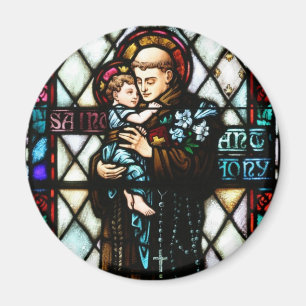 Sanktt Anthony av det Padua innehav ett barn Magnet