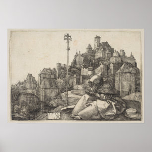 Sanktt Anthony gravyr av Albrecht Durer Poster