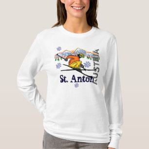 Sanktt Anton Österrike skidar hoodien Tee Shirt