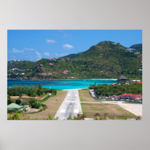 Sanktt Barthélemy (St Barts) flygplats Poster
