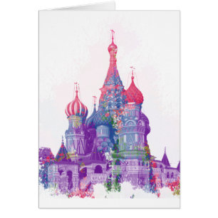 Sanktt basilika domkyrka Moscow Hälsningskort