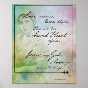 Sanktt Bernadette citationsteckenaffisch Poster