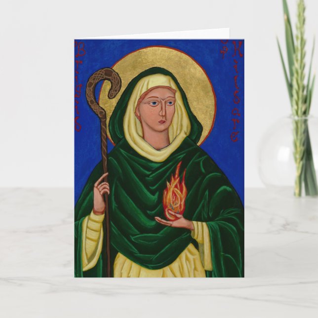Sanktt Brigid med heliga avfyrar Kort (Framsida)