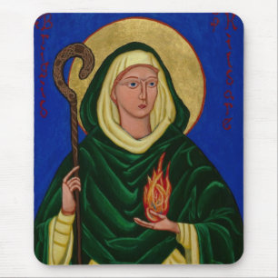 Sanktt Brigid med heliga avfyrar Musmatta