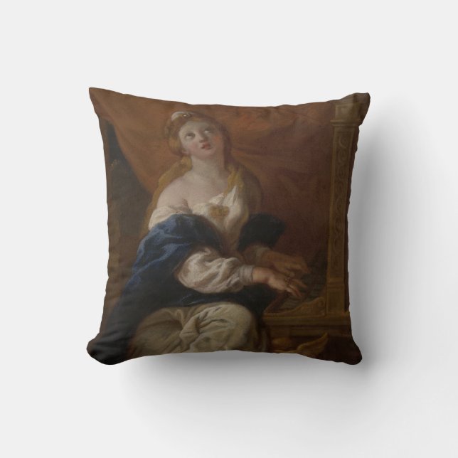 Sanktt Cecilia | c.1700 (olja på papper) Kudde (Framsida)