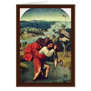 Sanktt Christopher. Vid Hieronymus Bosch (bäst Hälsningskort