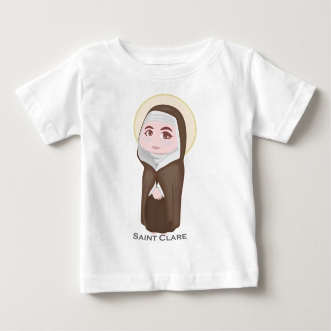 Sanktt Clare gullig katolik T Shirt (Framsida)