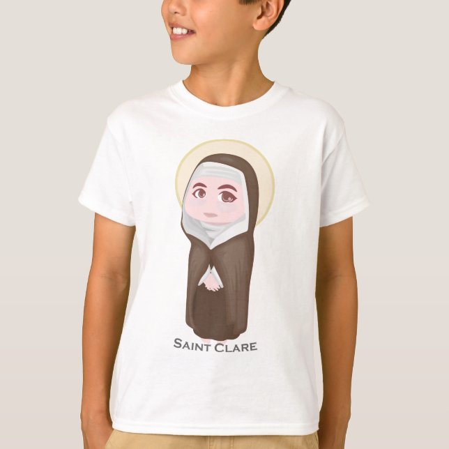 Sanktt Clare gullig katolik Tee (Framsida)