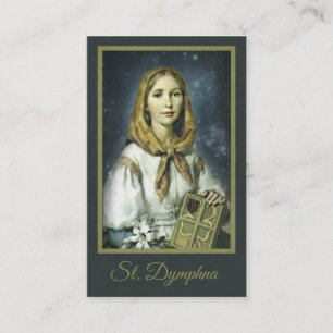 Sanktt Dymphna Patroness av ångestheligakort Visitkort