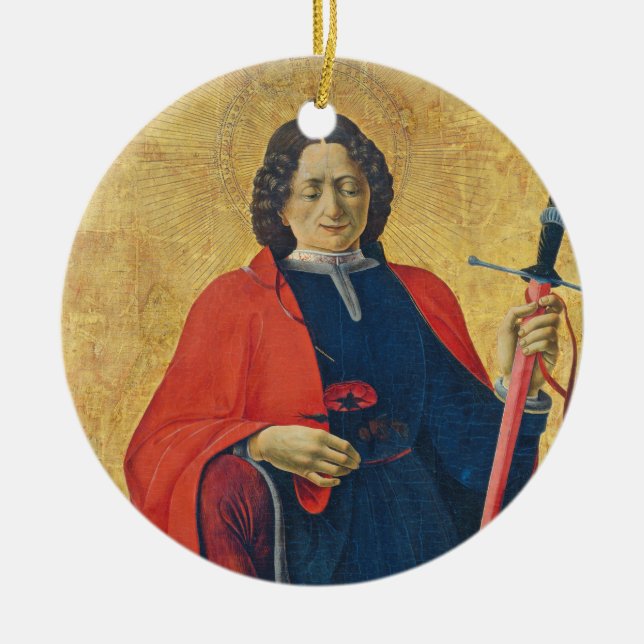 Sanktt Florian, italienare, C. 1473-74 Julgransprydnad Keramik (Framsidan)