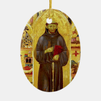 Sanktt Francis av Assisi medeltida Iconography Julgransprydnad Keramik