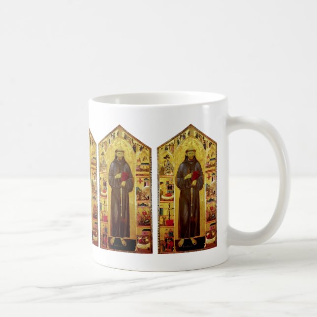 Sanktt Francis av Assisi medeltida Iconography Kaffemugg (Höger)
