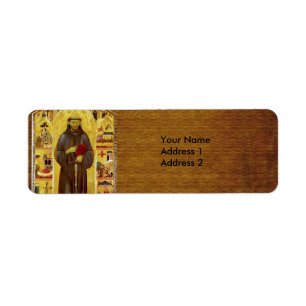 Sanktt Francis av Assisi medeltida Iconography Returadress Etikett