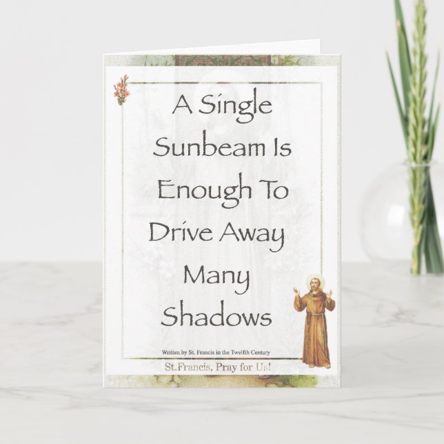 Sanktt Francis av den Assisi SunbeamBÖNEN Kort (Framsida)