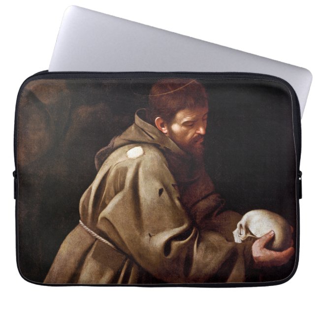 Sanktt Francis i bönen - Caravaggio Laptop Fodral (Framsidan)