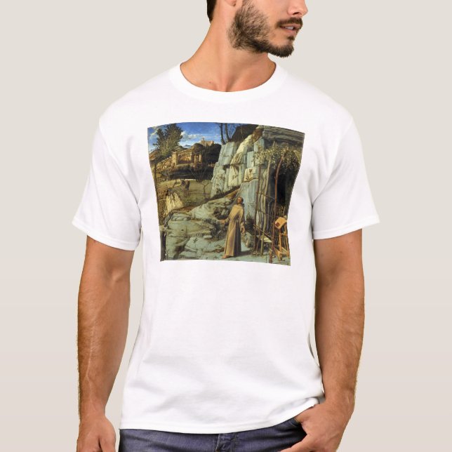 Sanktt Francis i öknen av Giovanni Bellini T-shirt (Framsida)