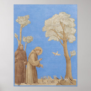 Sanktt Francis som predikar till fåglarna CC1165 Poster