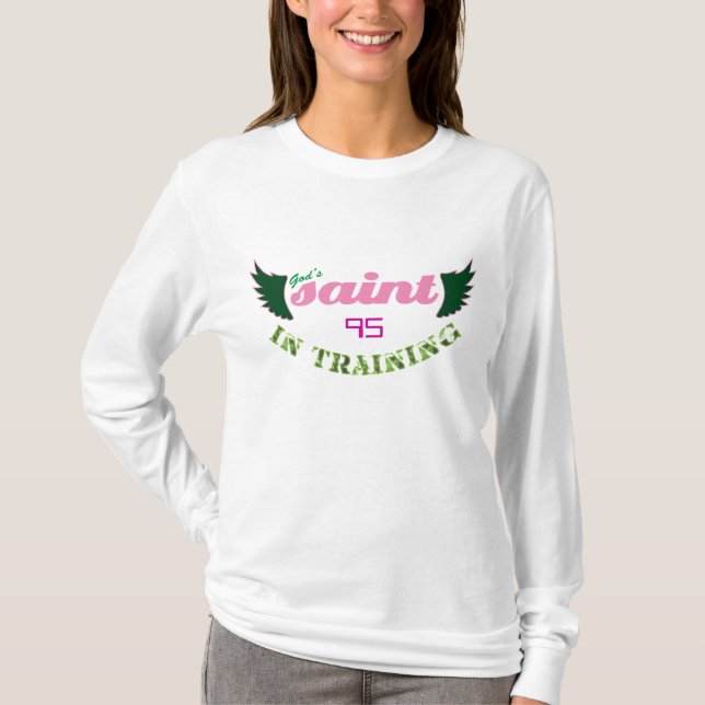 Sanktt i kvinna för utbildning (rosa) kristna t-shirt (Framsida)