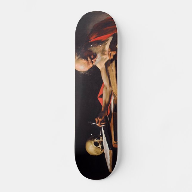 Sanktt Jerome handstil av Michelangelo Caravaggio Skateboard Bräda 20 Cm (Framsida)