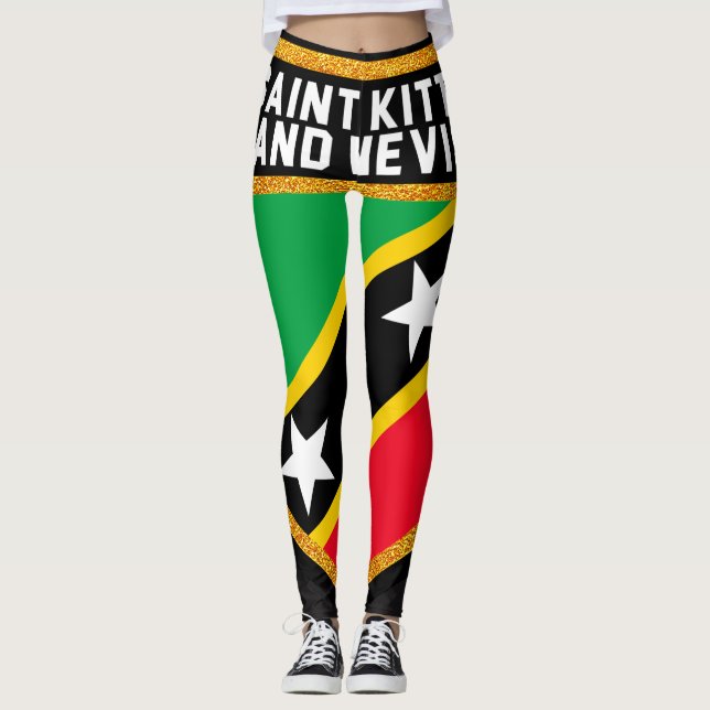 Sanktt Kitts och Nevis flagga Leggings (Framsida)