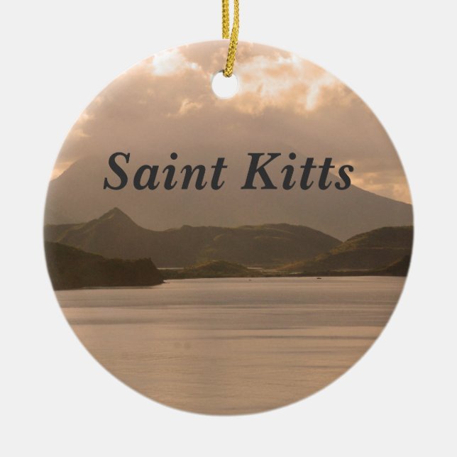 Sanktt Kitts och Nevis Julgransprydnad Keramik (Framsidan)