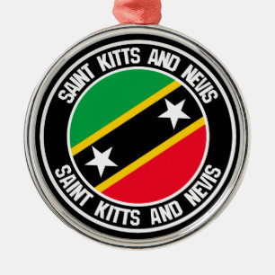 Sanktt Kitts och Nevis rundaEmblem Julgransprydnad Metall