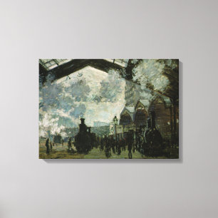 Sanktt Lazare station vid Claude Monet Canvastryck