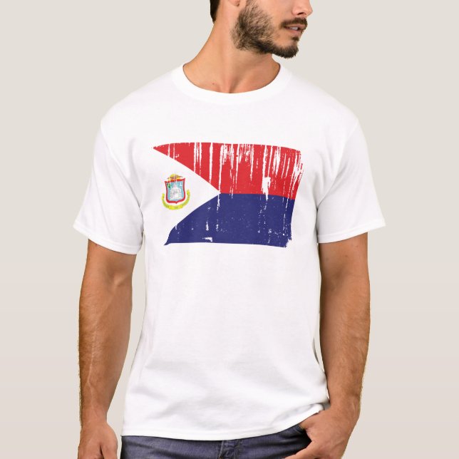 Sanktt Maarten flagga T-shirt (Framsida)