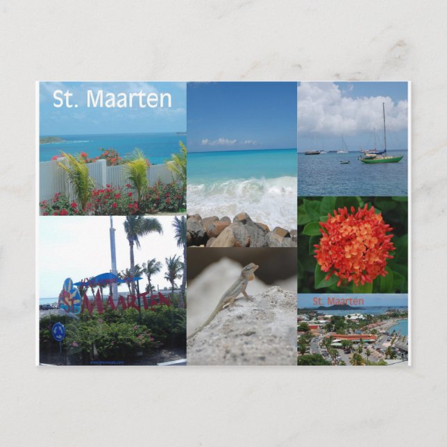 Sanktt Maarten fotoCollage vid Khoncepts Vykort (Framsida)