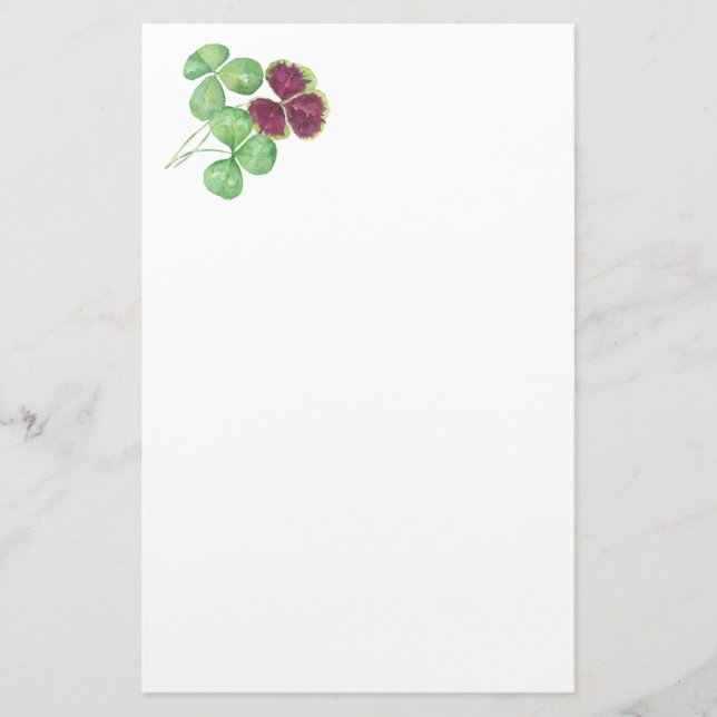 Sanktt Particks för vattenfärgShamrockklöver dag Brevpapper (Framsida)