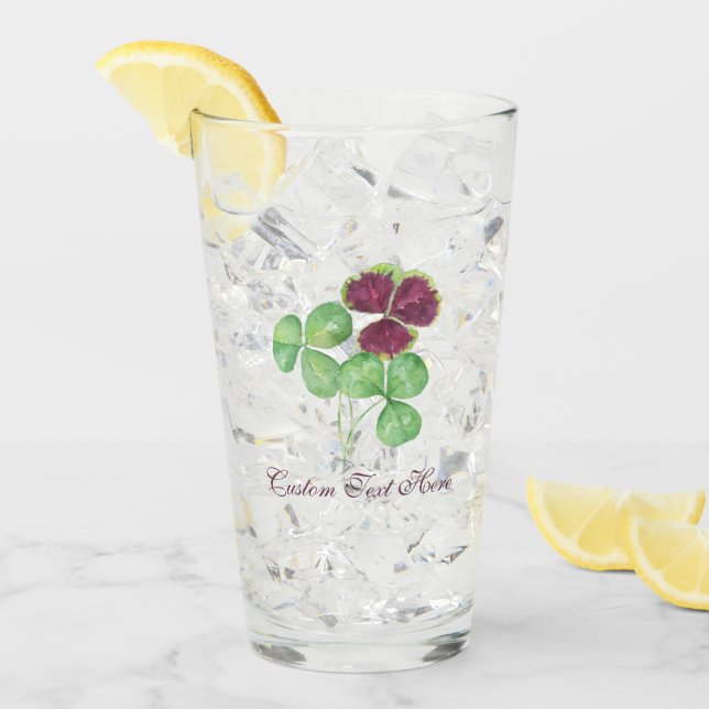 Sanktt Particks för vattenfärgShamrockklöver dag Glaskopp (Framsida Ice)