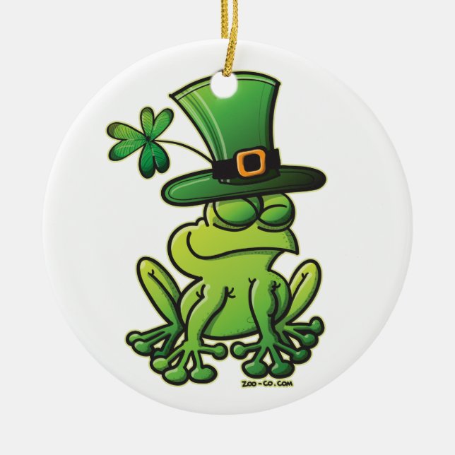 Sanktt-Patrick-Dag-Groda Julgransprydnad Keramik (Framsidan)