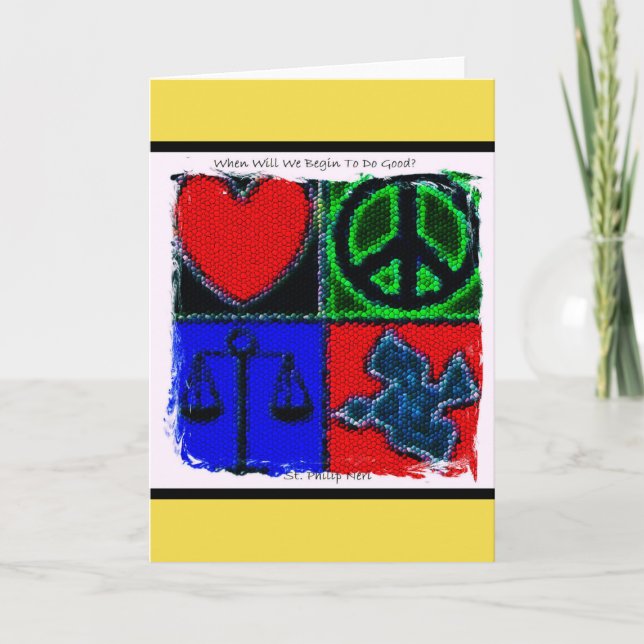 Sanktt Philip Neri citationstecken Kort (Framsida)