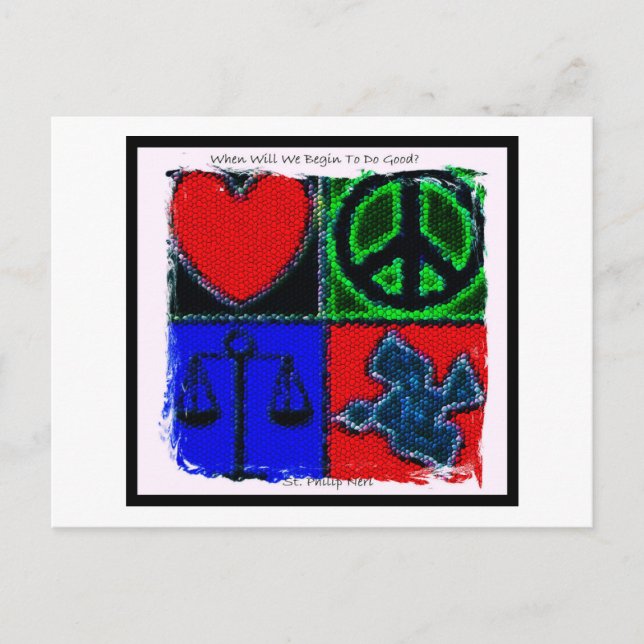 Sanktt Philip Neri citationstecken Vykort (Framsida)