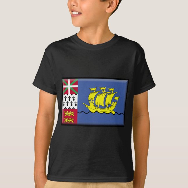 Sanktt Pierre och Miquelon flagga T-shirt (Framsida)