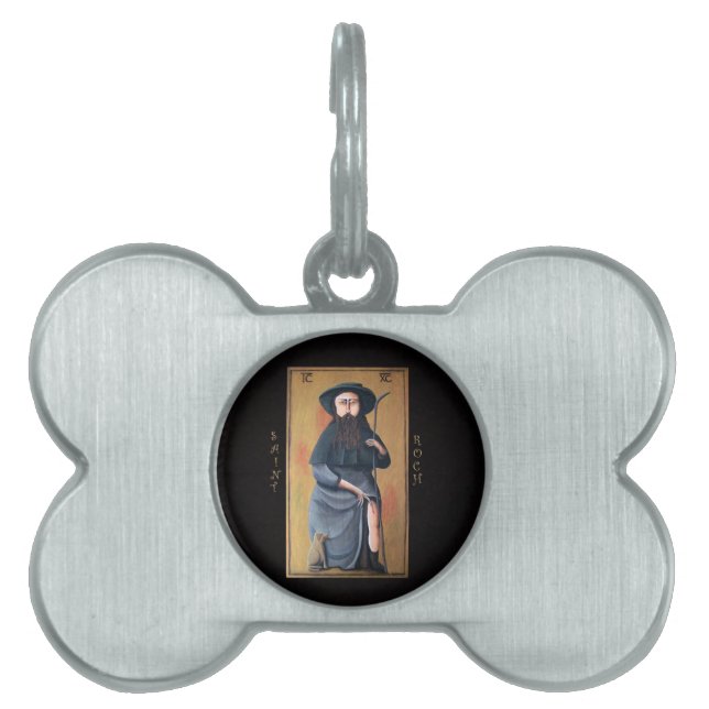 Sanktt Roch skyddshelgon av hundar av Tim Campbell Namnbricka Husdjur (Framsidan)