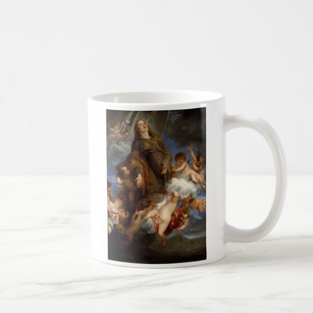Sanktt Rosalie som Interceding för Epidemi-slågen Kaffemugg (Höger)