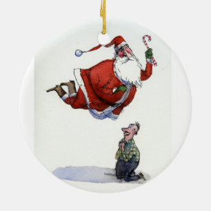 Sanktt Santa prydnad av Richard Thompson Julgransprydnad Keramik