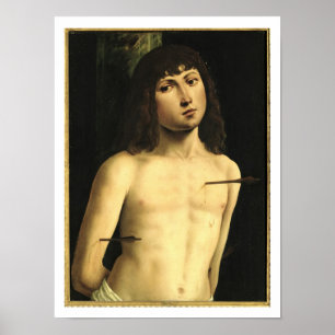 Sanktt Sebastian, c.1490s (tempera på panel) Poster