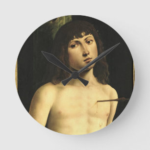 Sanktt Sebastian, c.1490s (tempera på panel) Rund Klocka