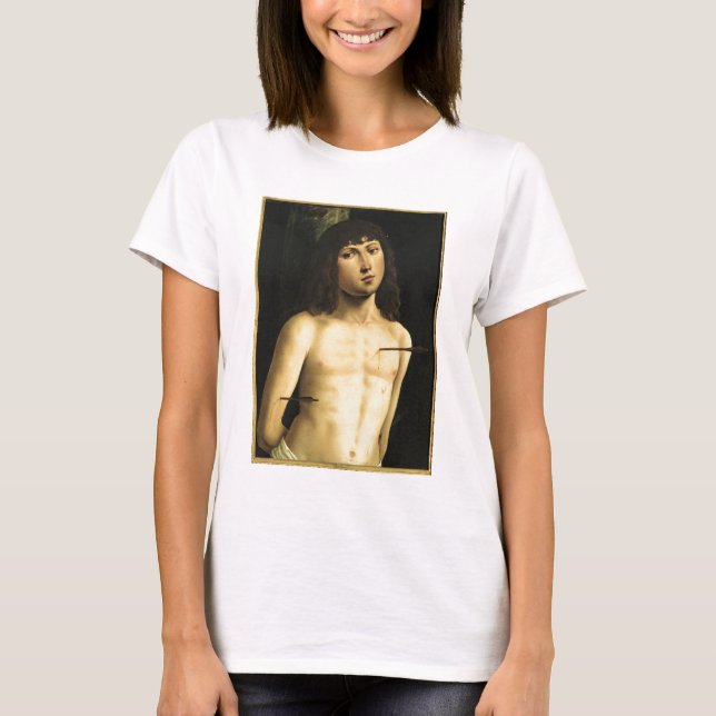 Sanktt Sebastian, c.1490s (tempera på panel) T Shirt (Framsida)
