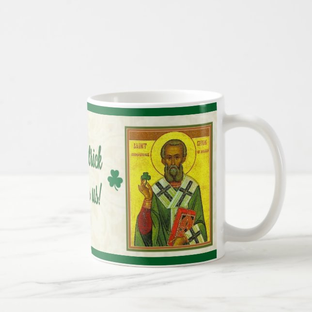 Sanktt St Patrick biskop av den Irland katoliken Kaffemugg (Höger)