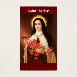 Sanktt Thérèse av Lisieux bönkort Visitkort