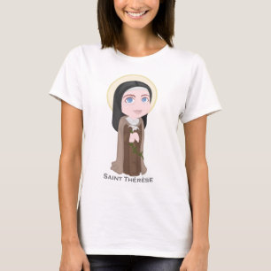 Sanktt Therese av Lisieux den gulliga katoliken Tee Shirt