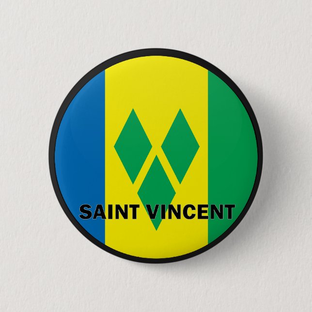 Sanktt Vincent Roundel kvalitets- flagga Knapp (Framsida)