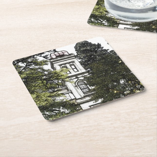 Sanktuarie bland Träd Underlägg Papper Kvadrat (Vinklad)