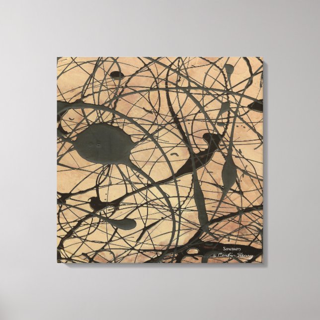 Sanktuary Pollock-inspirerad abstrakt Canvastryck (Framsida)