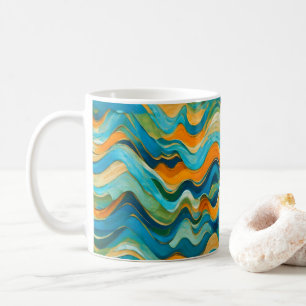 ’Sanlúcar’ Blue Grönt Orange Vinkarare Kaffemugg