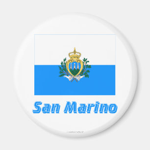 Sanmarinsk flagga med namn magnet